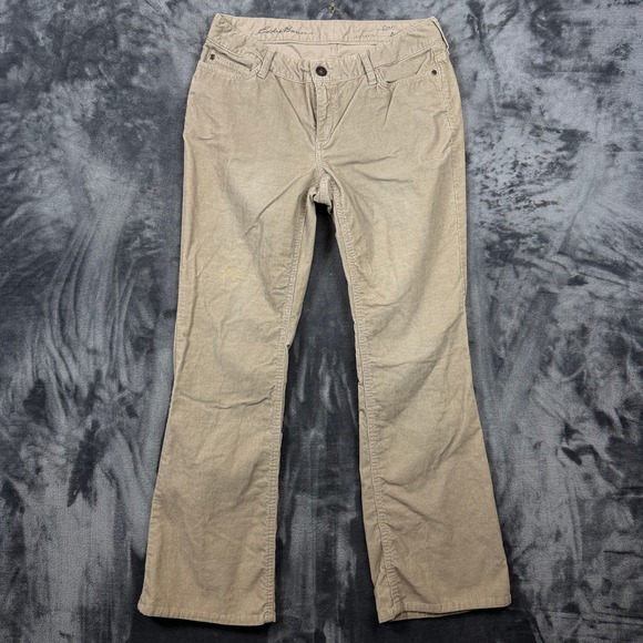 Eddie Bauer Pants - Eddie Bauer Corduroy Pants Womens 10 Tan Curvy Bootcut Stretch Khaki